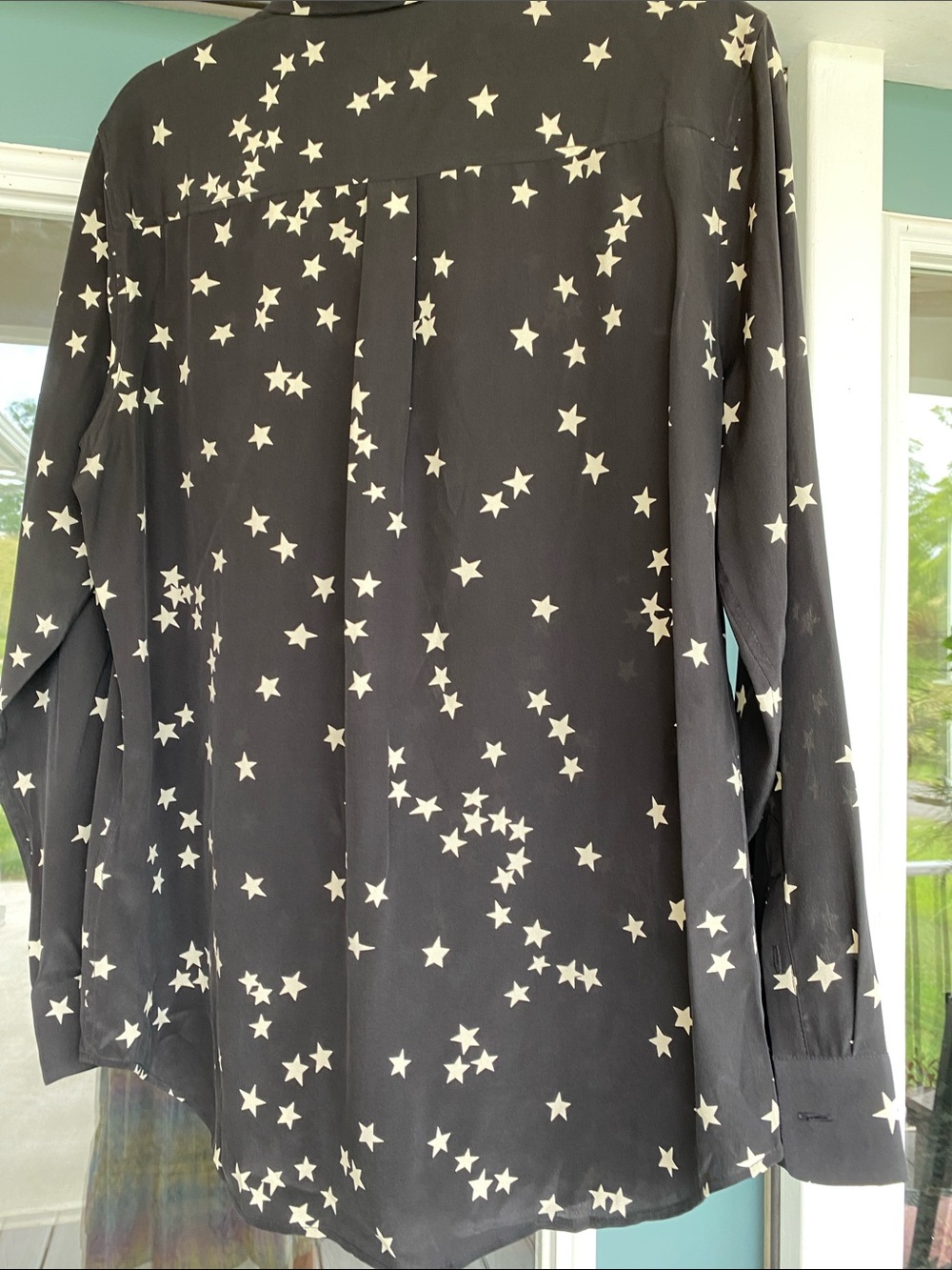 Equipment Black Star Print Silk Blouse - Picture 7 of 8